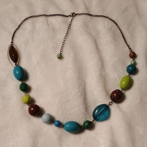 Blue and Brown Beaded Necklace